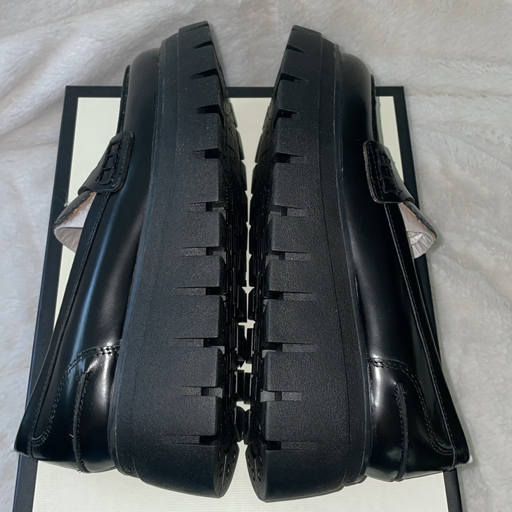 NWT J/SLIDES TYLER Black Leather Platform Penny Loafer - Picture 14 of 16